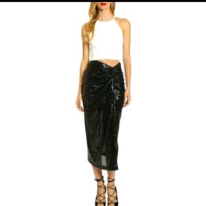 NWT Bagley Mischka Jai Sequins Midi Skirt